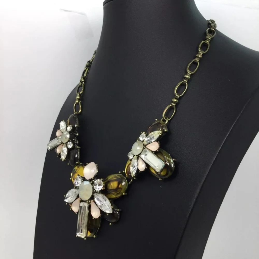 Bauble Bar Faux Tortoise Rhinestone Statement Necklace
